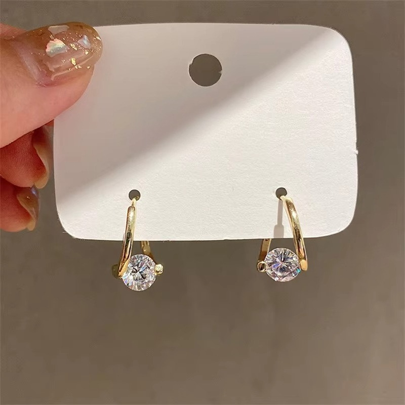 925 Golden Irregular Twisted Hoop Earrings, Valentine's Day Gift